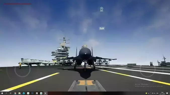 Aircraft Carrier with Fighters Pilot Props Low-poly 3D model