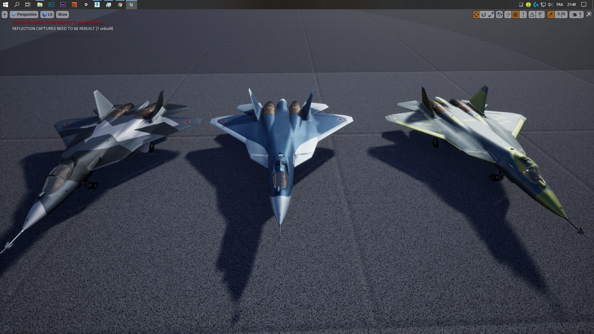 Aircraft Carrier with Fighters Pilot Props Low-poly 3D model_41