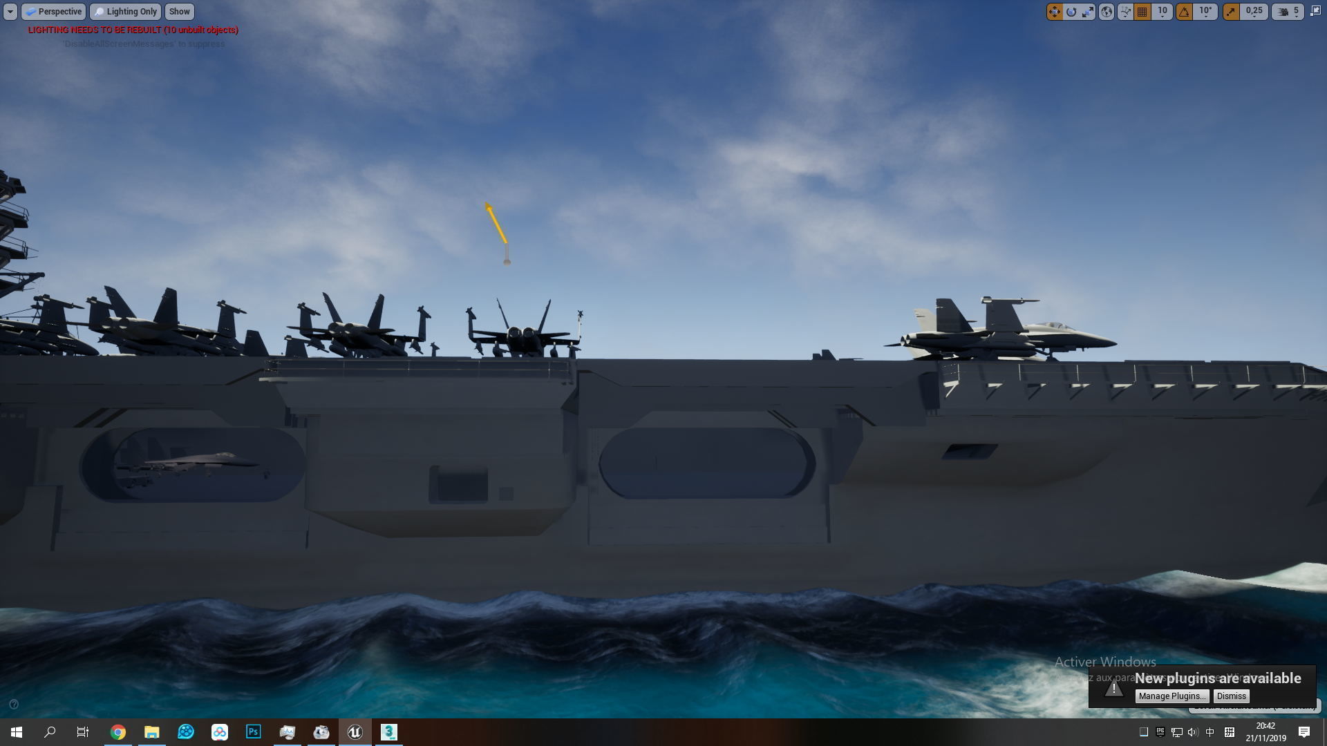 Aircraft Carrier with Fighters Pilot Props Low-poly 3D model_24