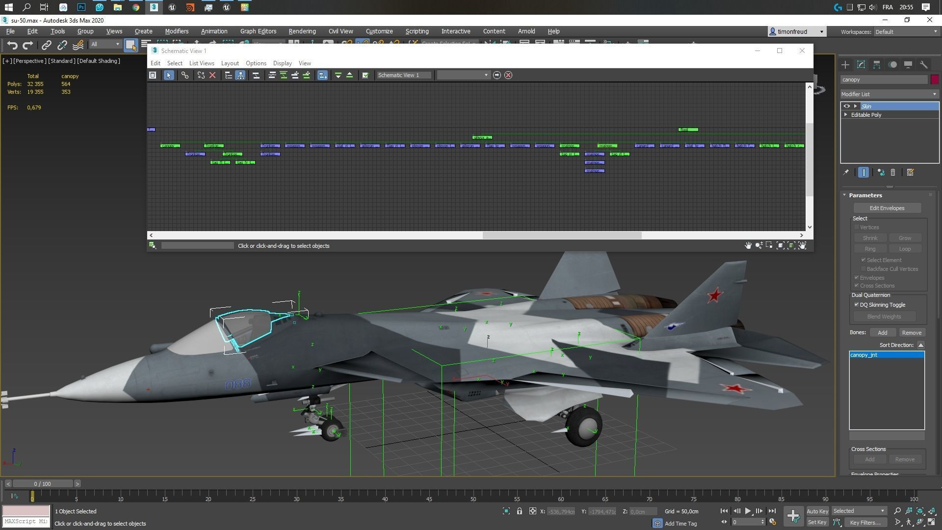Aircraft Carrier with Fighters Pilot Props Low-poly 3D model_36
