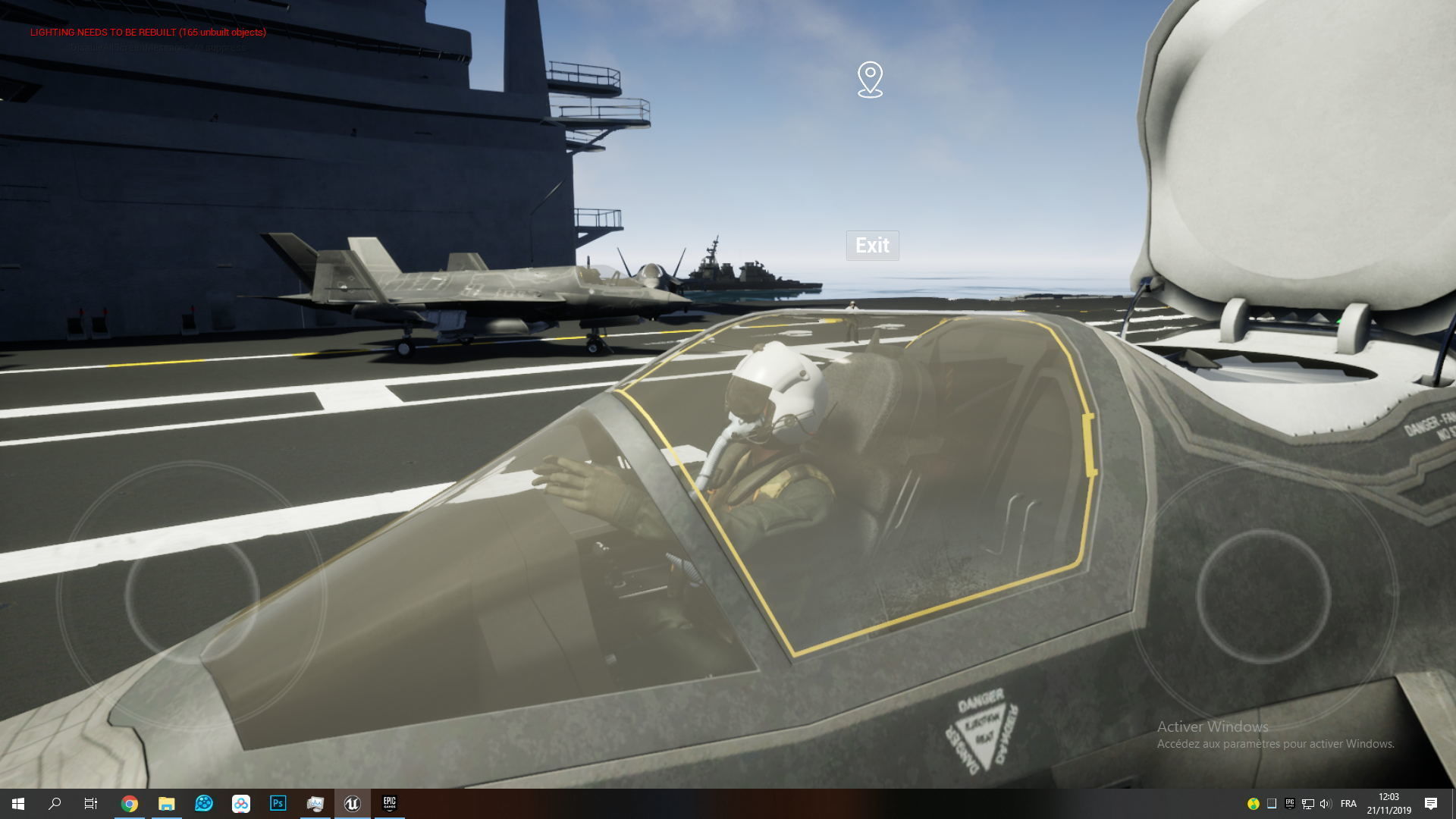 Aircraft Carrier with Fighters Pilot Props Low-poly 3D model_26