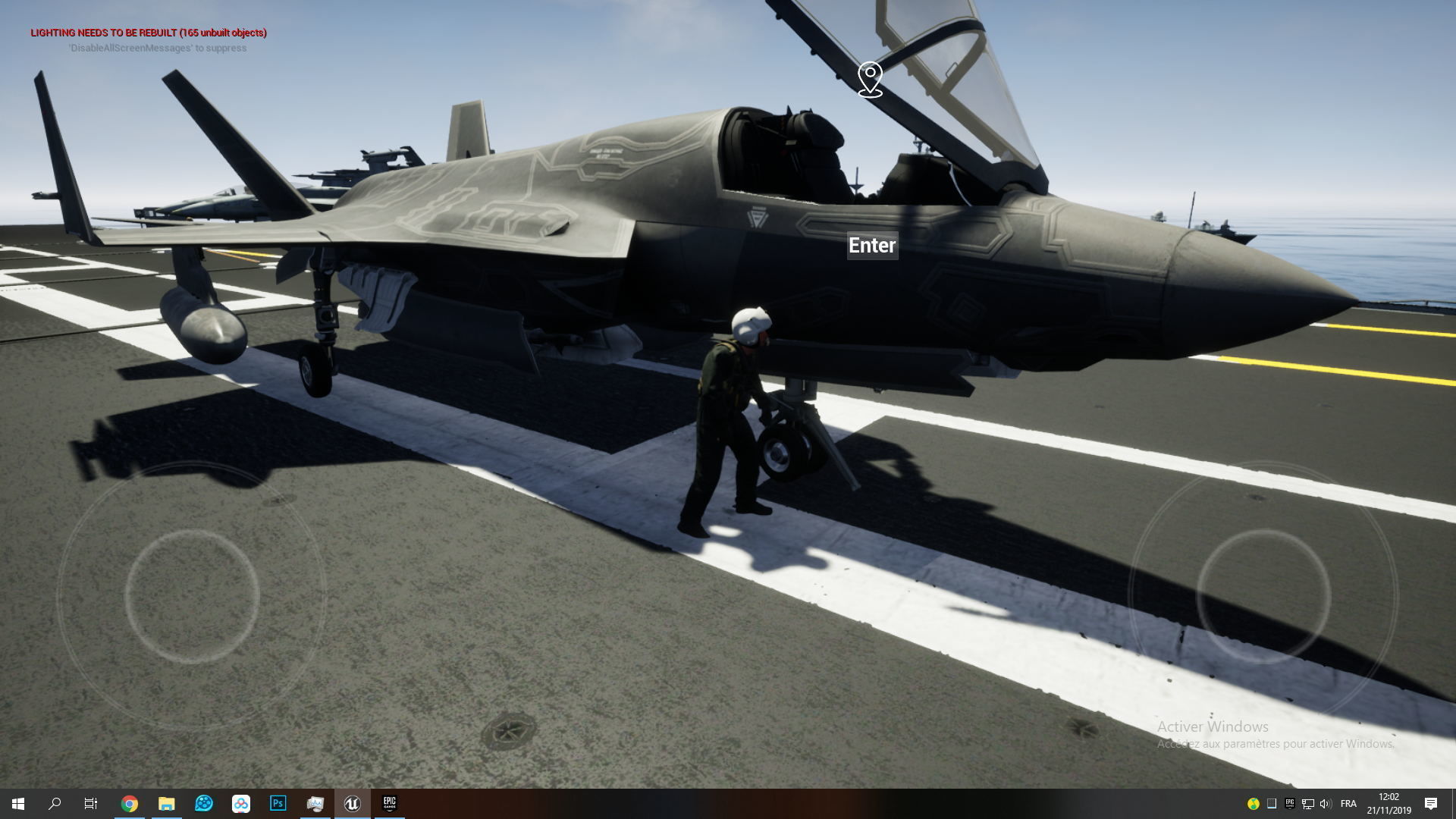 Aircraft Carrier with Fighters Pilot Props Low-poly 3D model_25