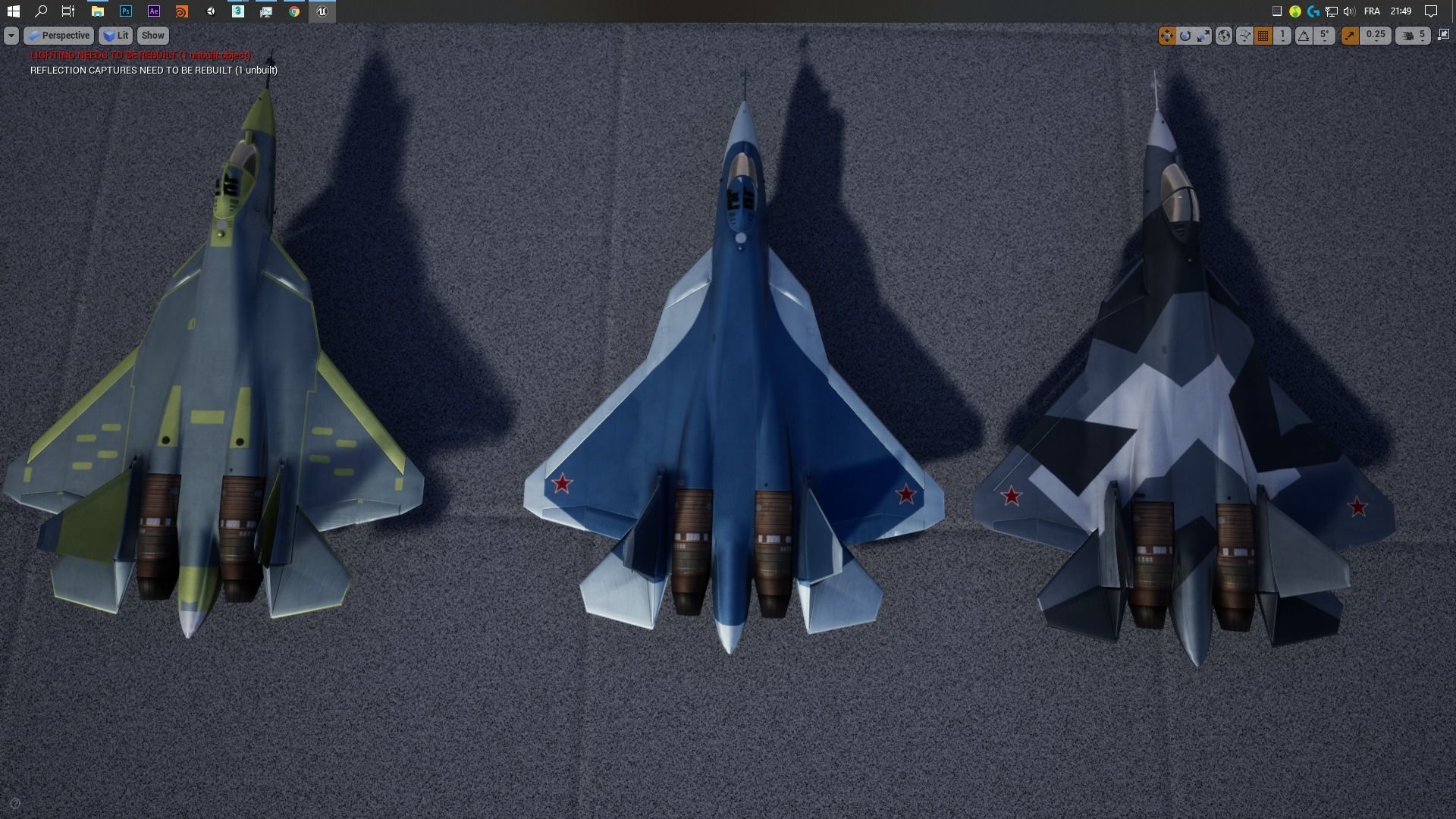 Aircraft Carrier with Fighters Pilot Props Low-poly 3D model_40
