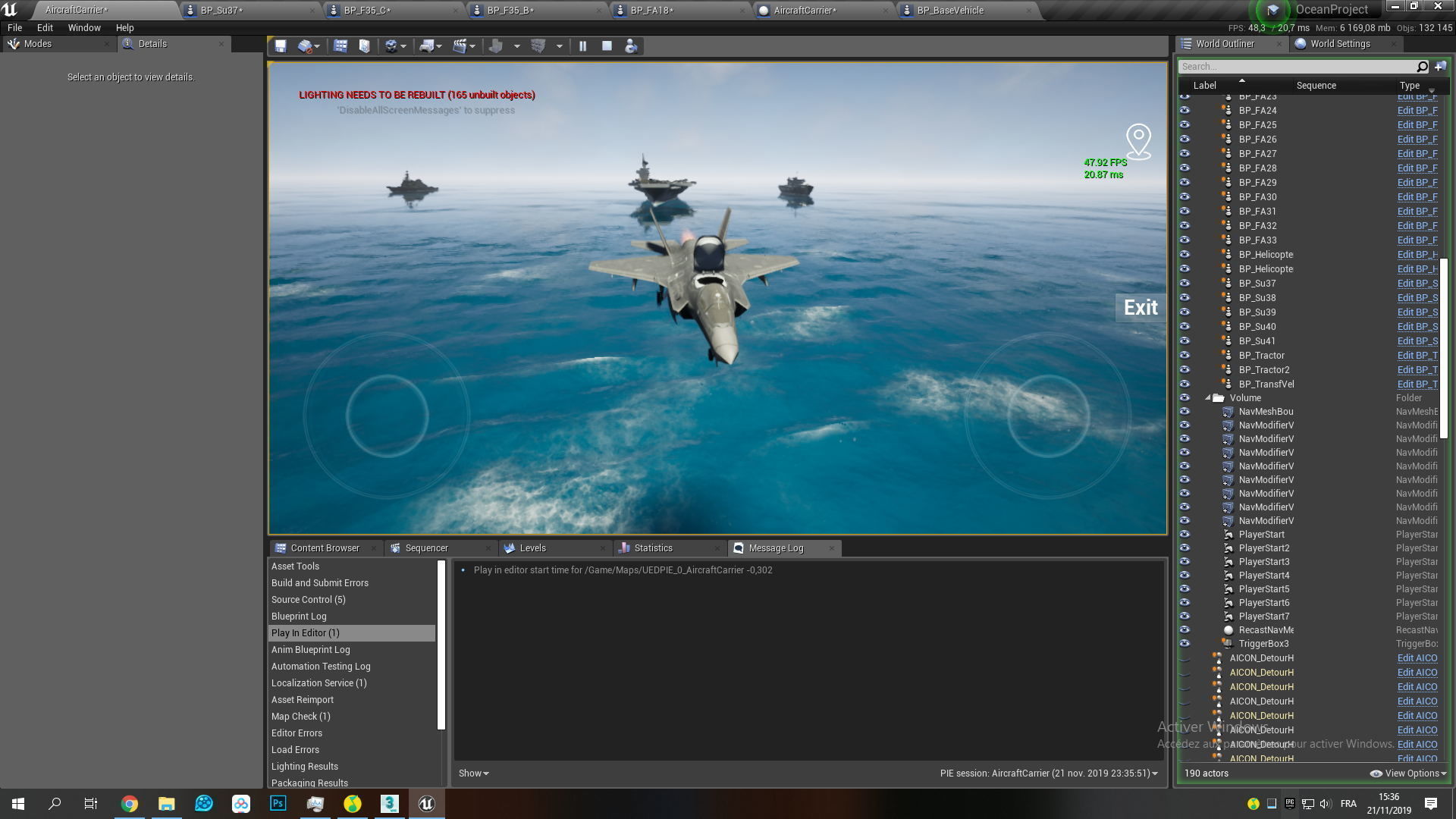 Aircraft Carrier with Fighters Pilot Props Low-poly 3D model_13