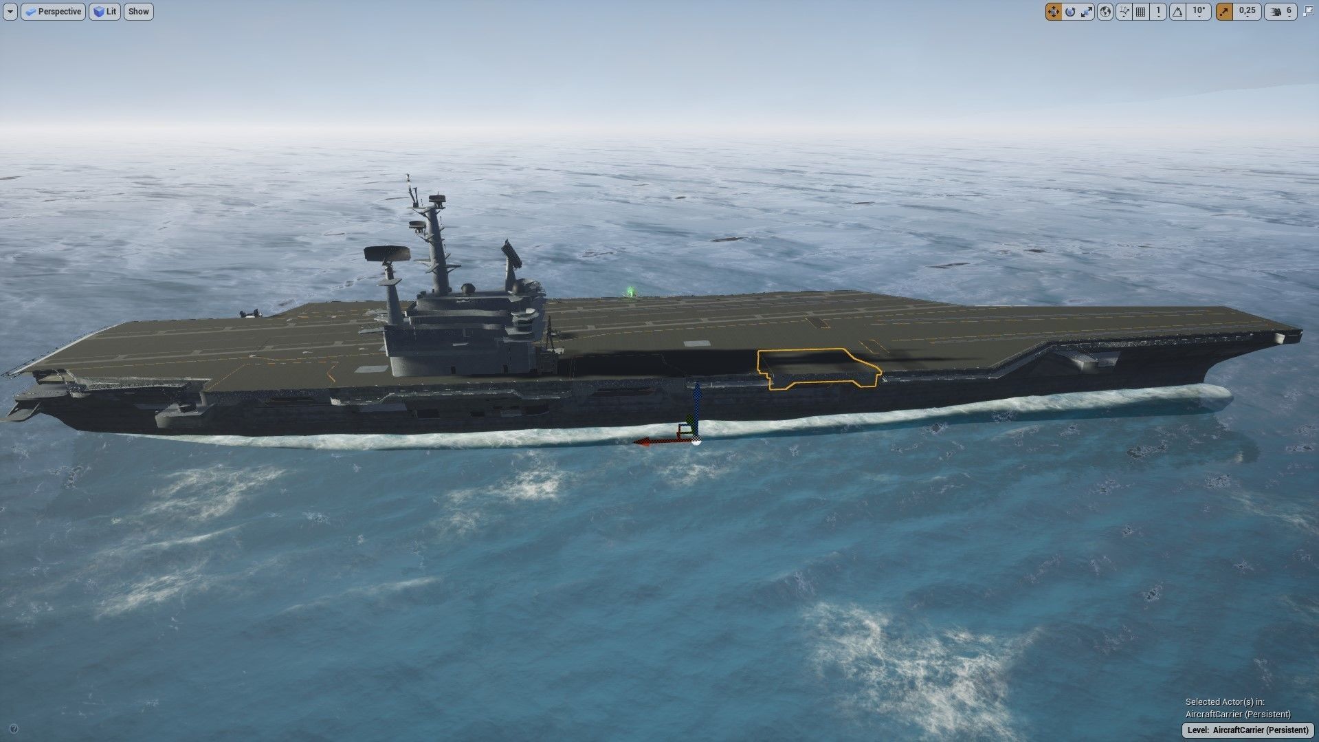 Aircraft Carrier with Fighters Pilot Props Low-poly 3D model_2