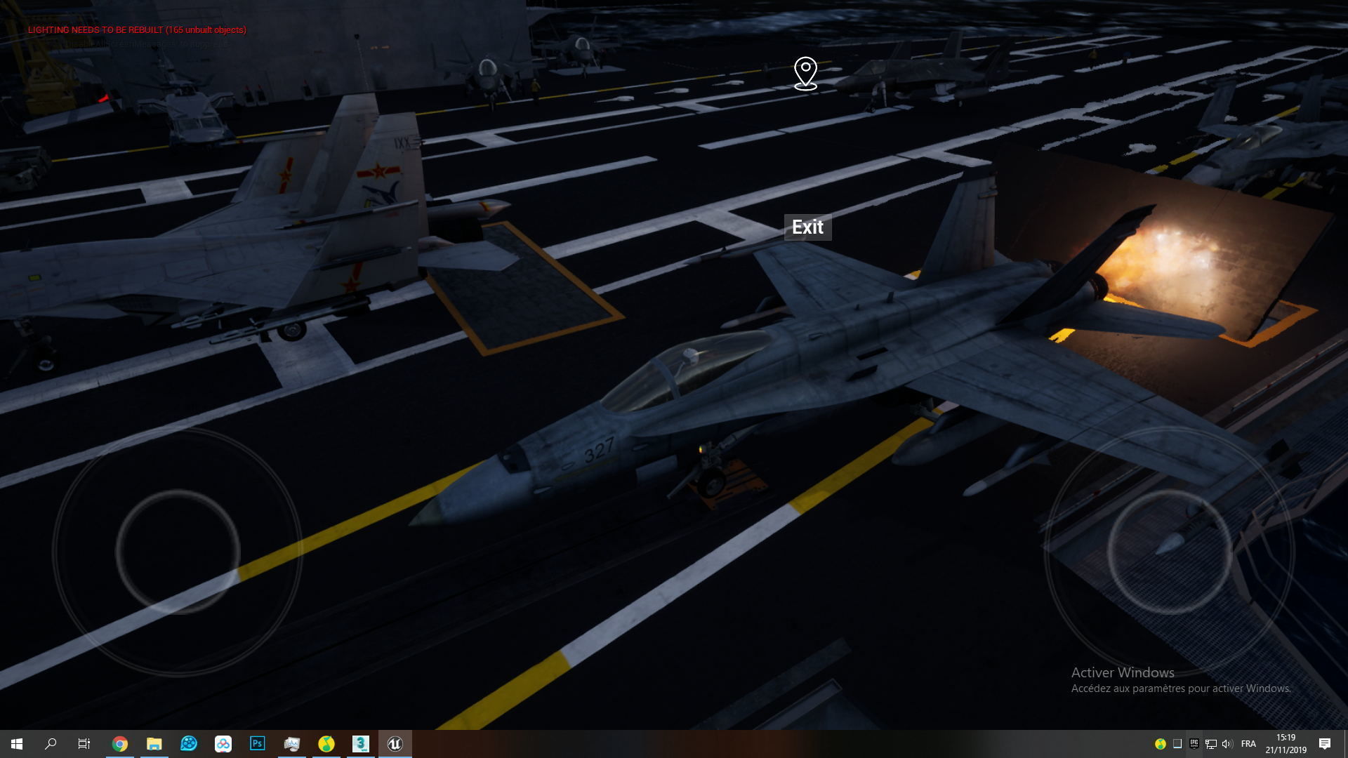 Aircraft Carrier with Fighters Pilot Props Low-poly 3D model_11
