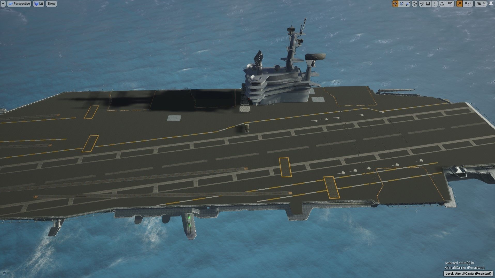 Aircraft Carrier with Fighters Pilot Props Low-poly 3D model_3