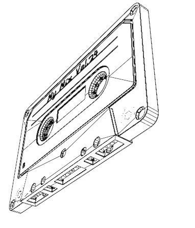 Casete with plastic cover and carboard sleeve 3D model_16