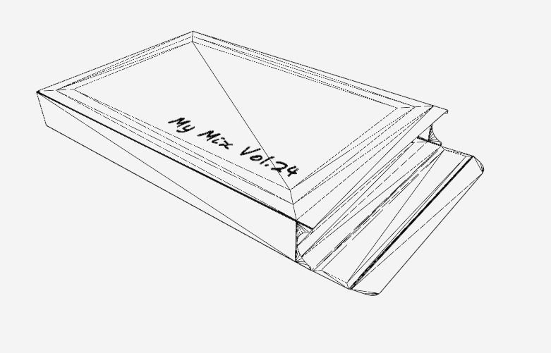 Casete with plastic cover and carboard sleeve 3D model_5