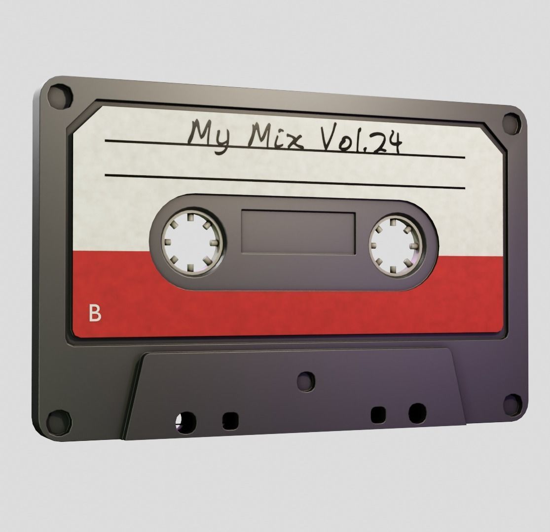 Casete with plastic cover and carboard sleeve 3D model_12