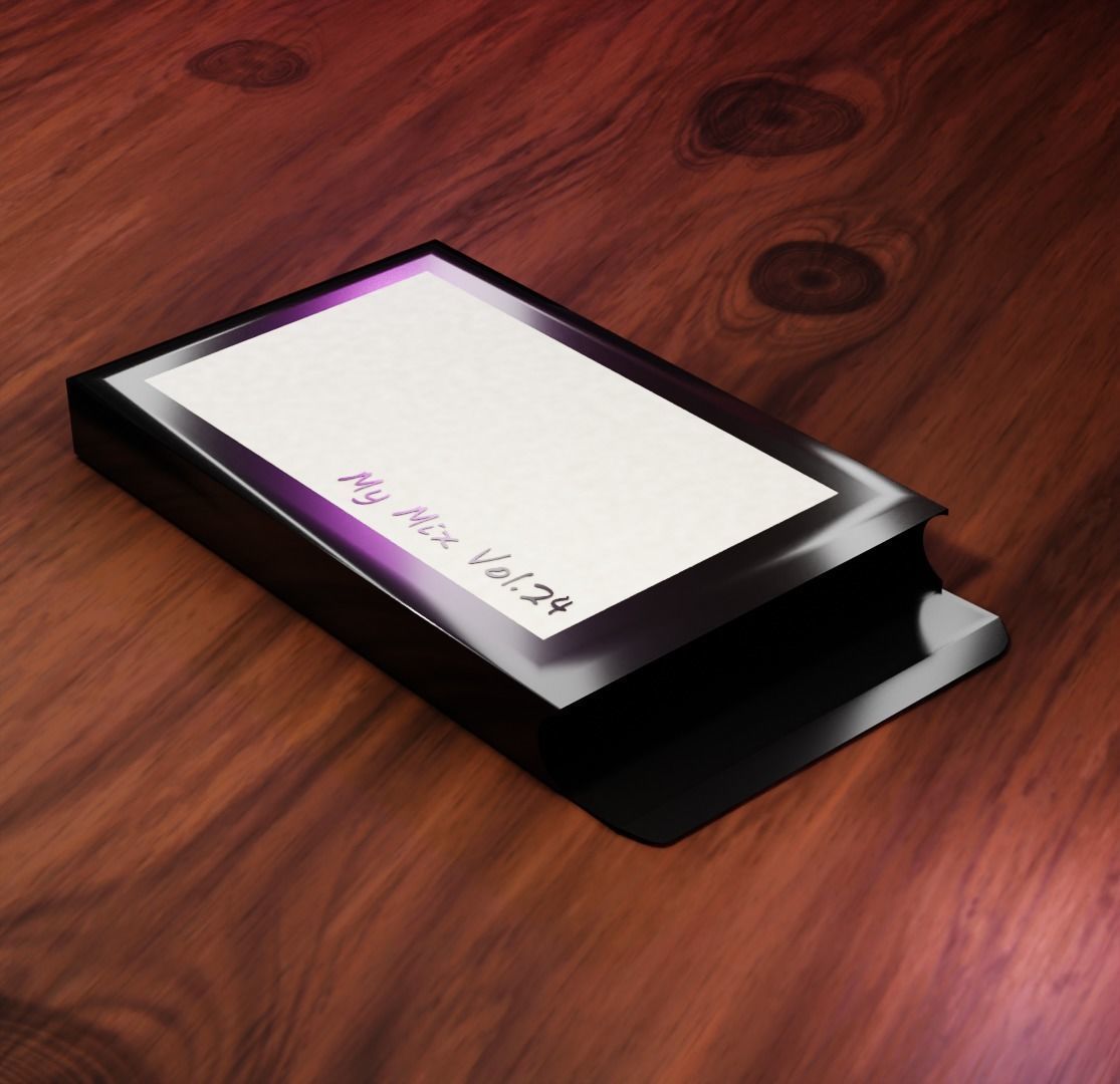 Casete with plastic cover and carboard sleeve 3D model_4