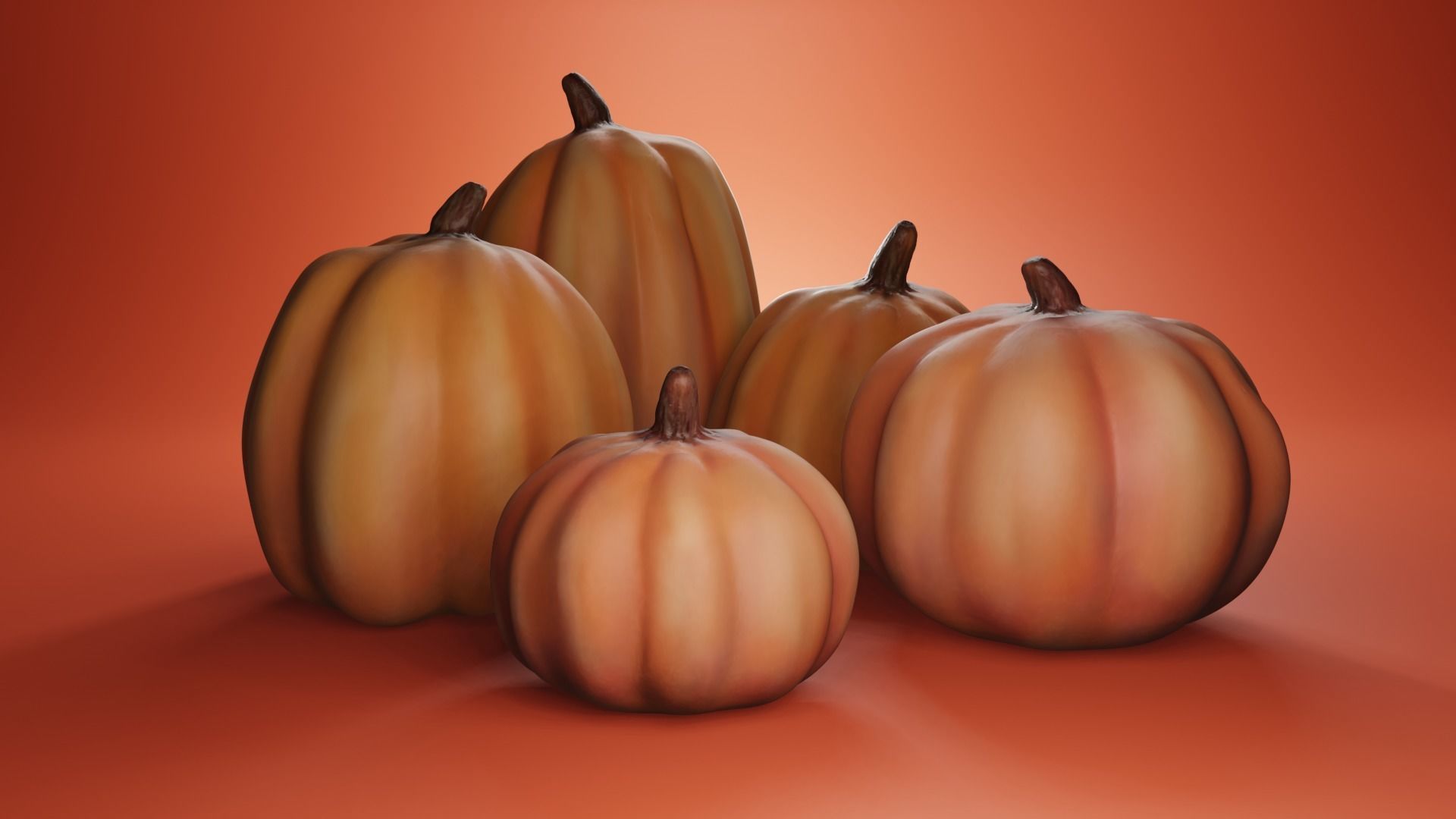 Pumpkin Pack - Various sculpted pumpkins ready to use 3D model_2