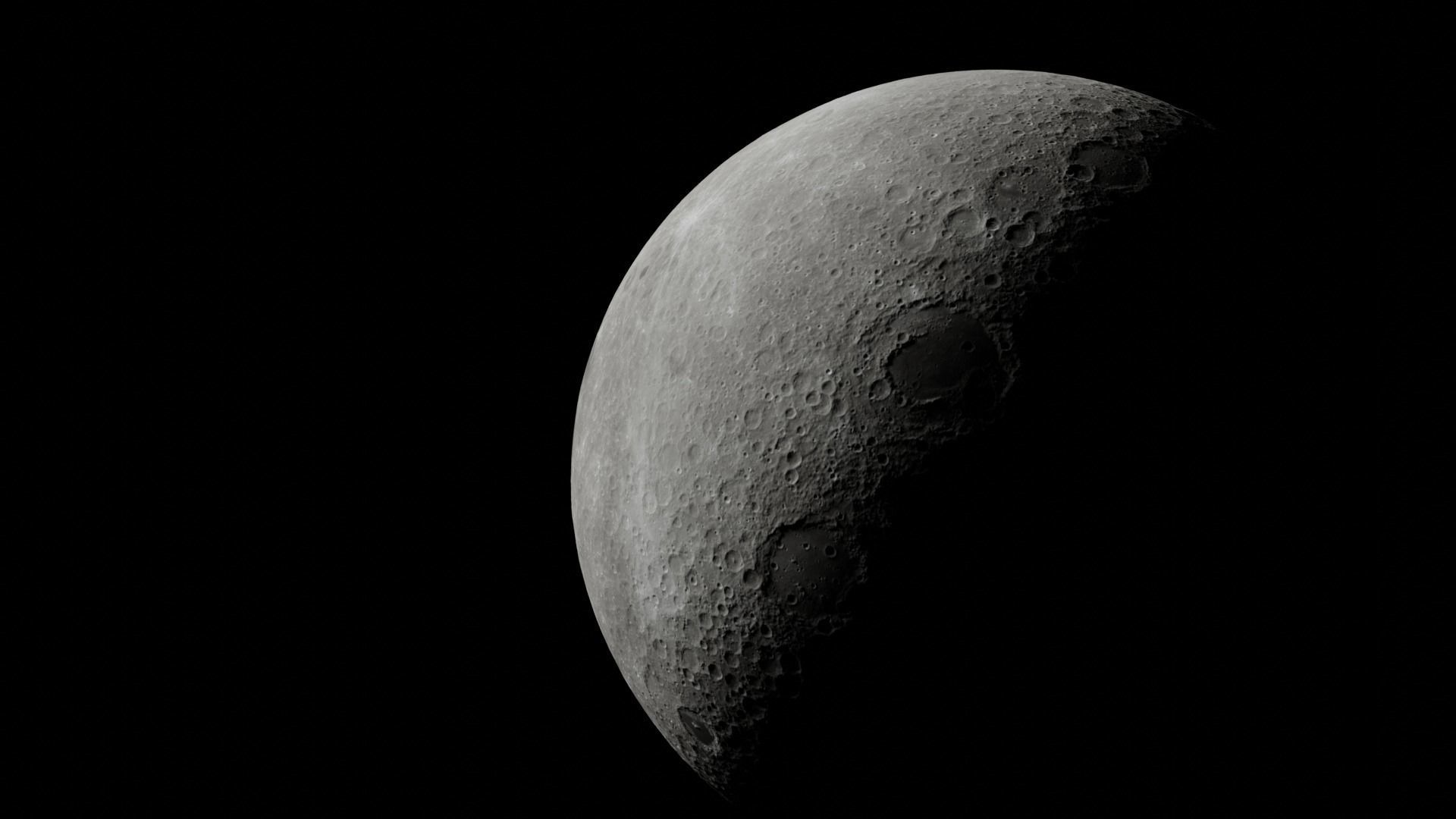 8K Realistic Moon Free 3D model_10