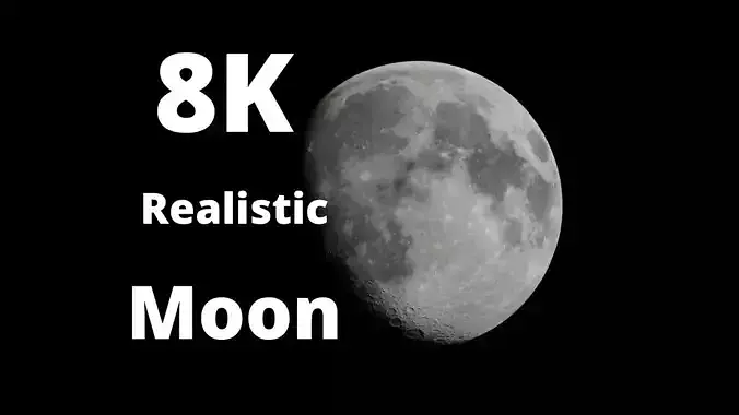 8K Realistic Moon Free 3D model