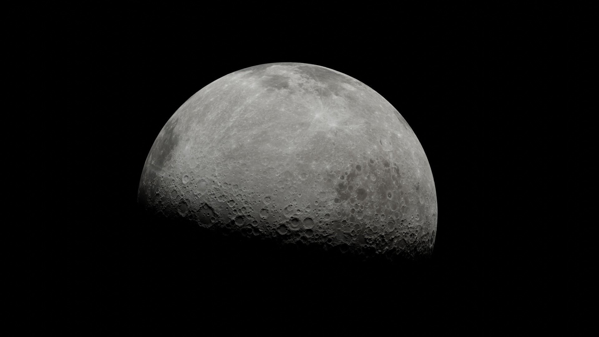 8K Realistic Moon Free 3D model_9