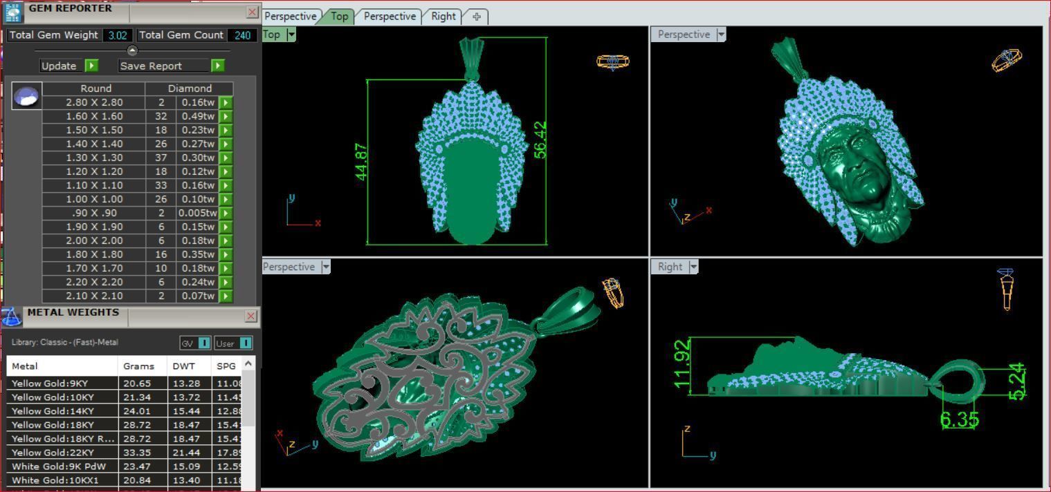 Native Pendants Full Diamond 3D print model_1