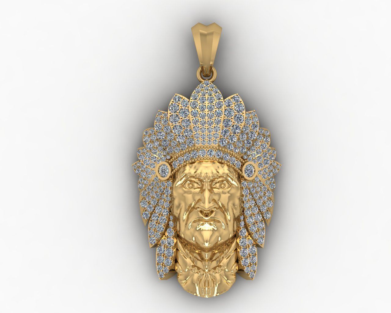 Native Pendants Full Diamond 3D print model_3