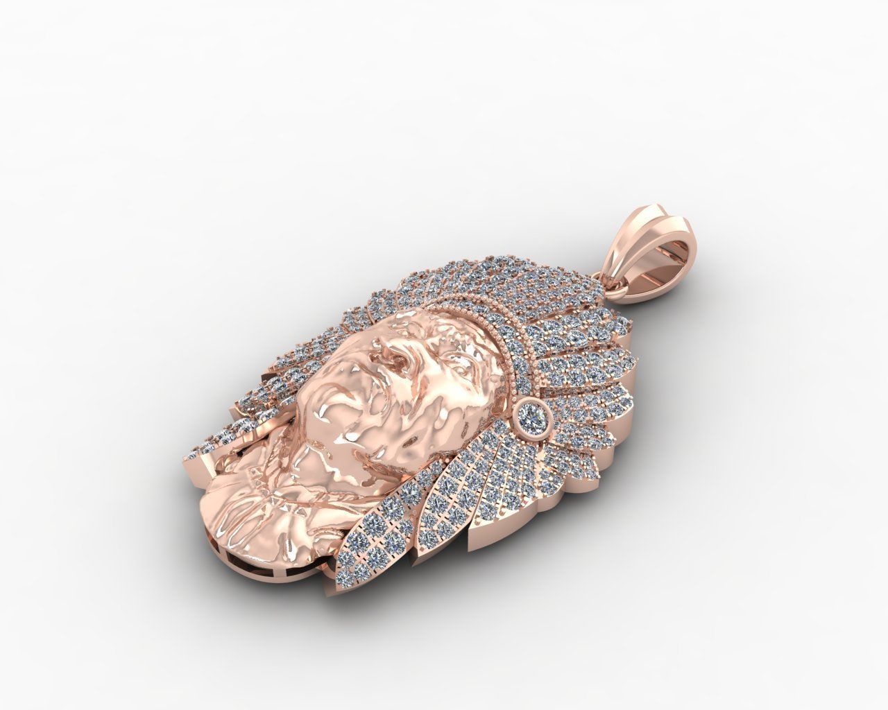 Native Pendants Full Diamond 3D print model_5