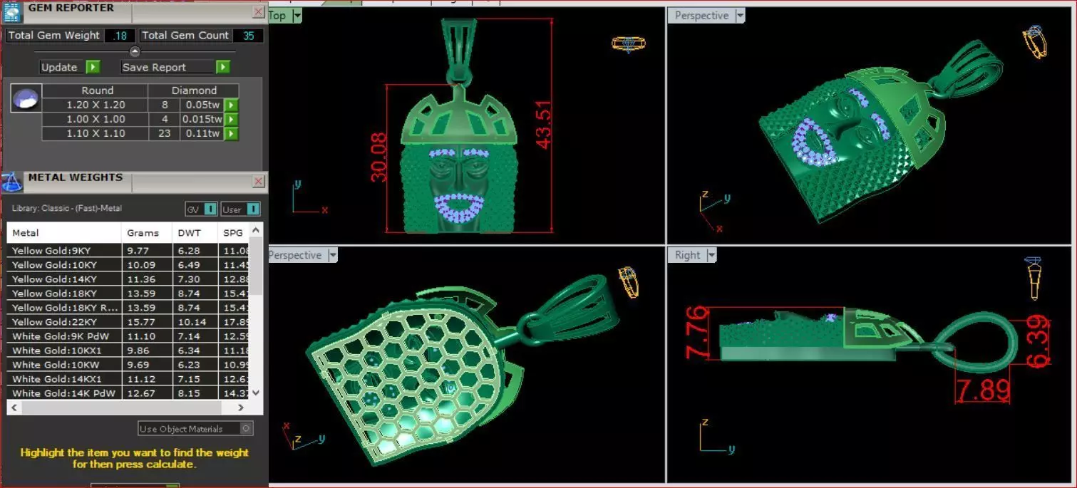 Native Americans Pendant Gold 3D print model
