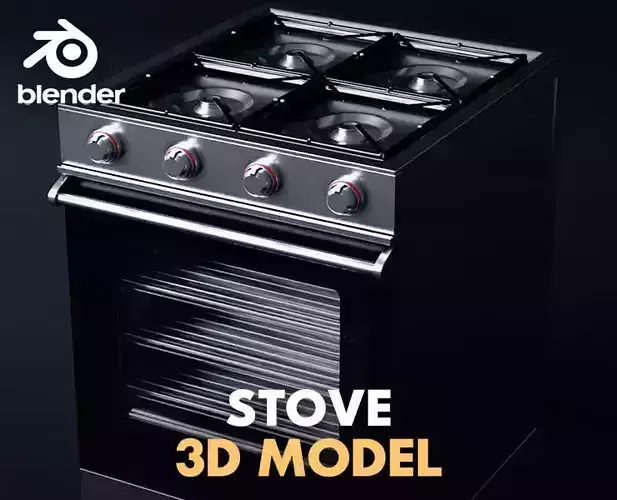 Stove gas range oven 3D model Stove gas range oven 3D model