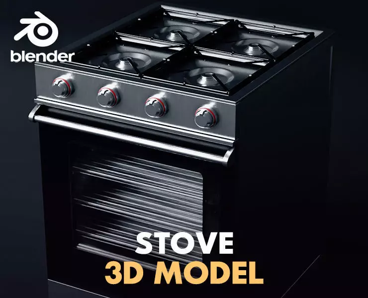 Stove gas range oven 3D model_0