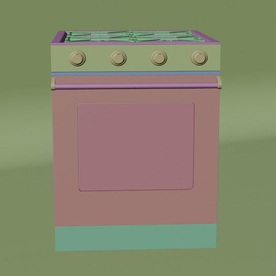 Stove gas range oven 3D model_7