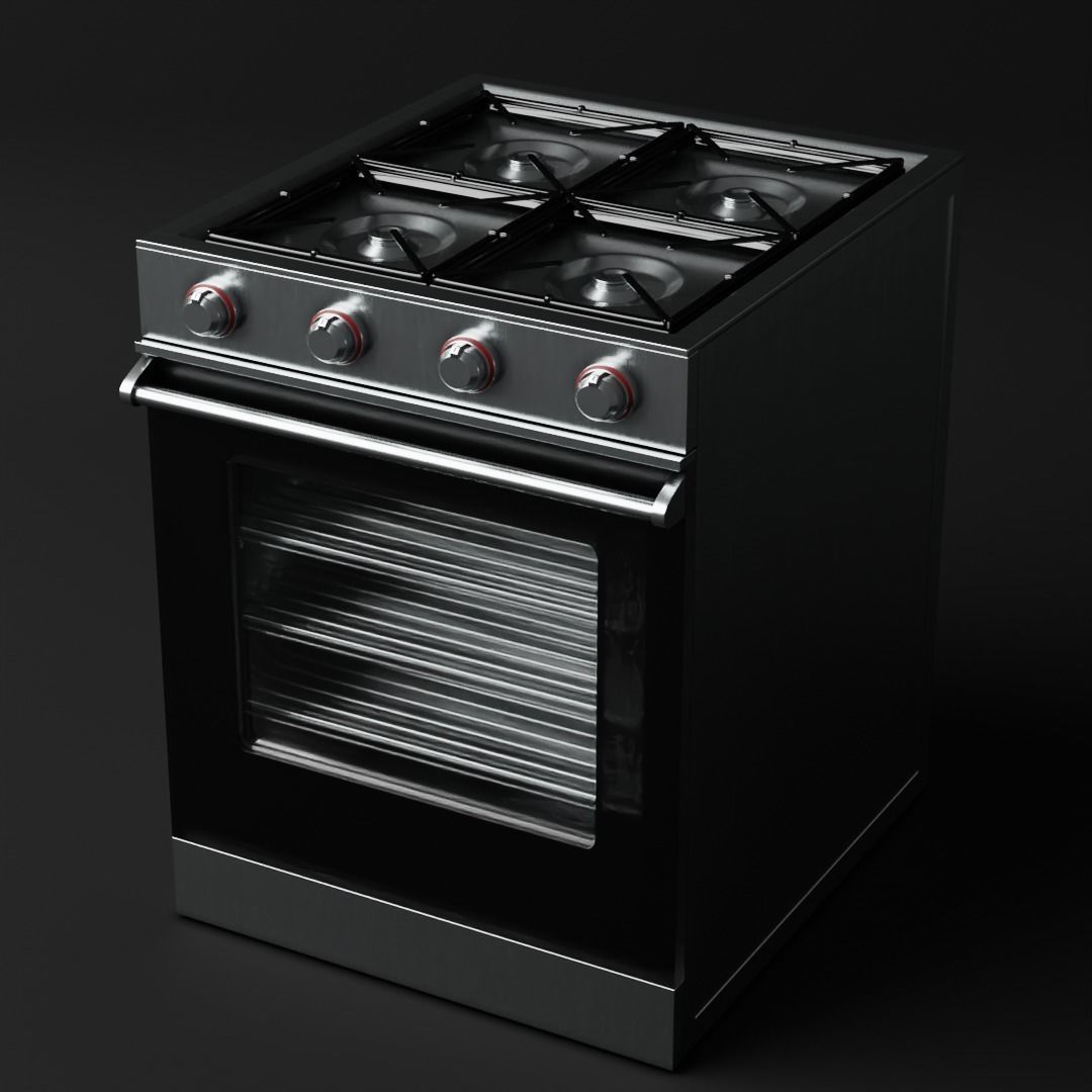 Stove gas range oven 3D model_1