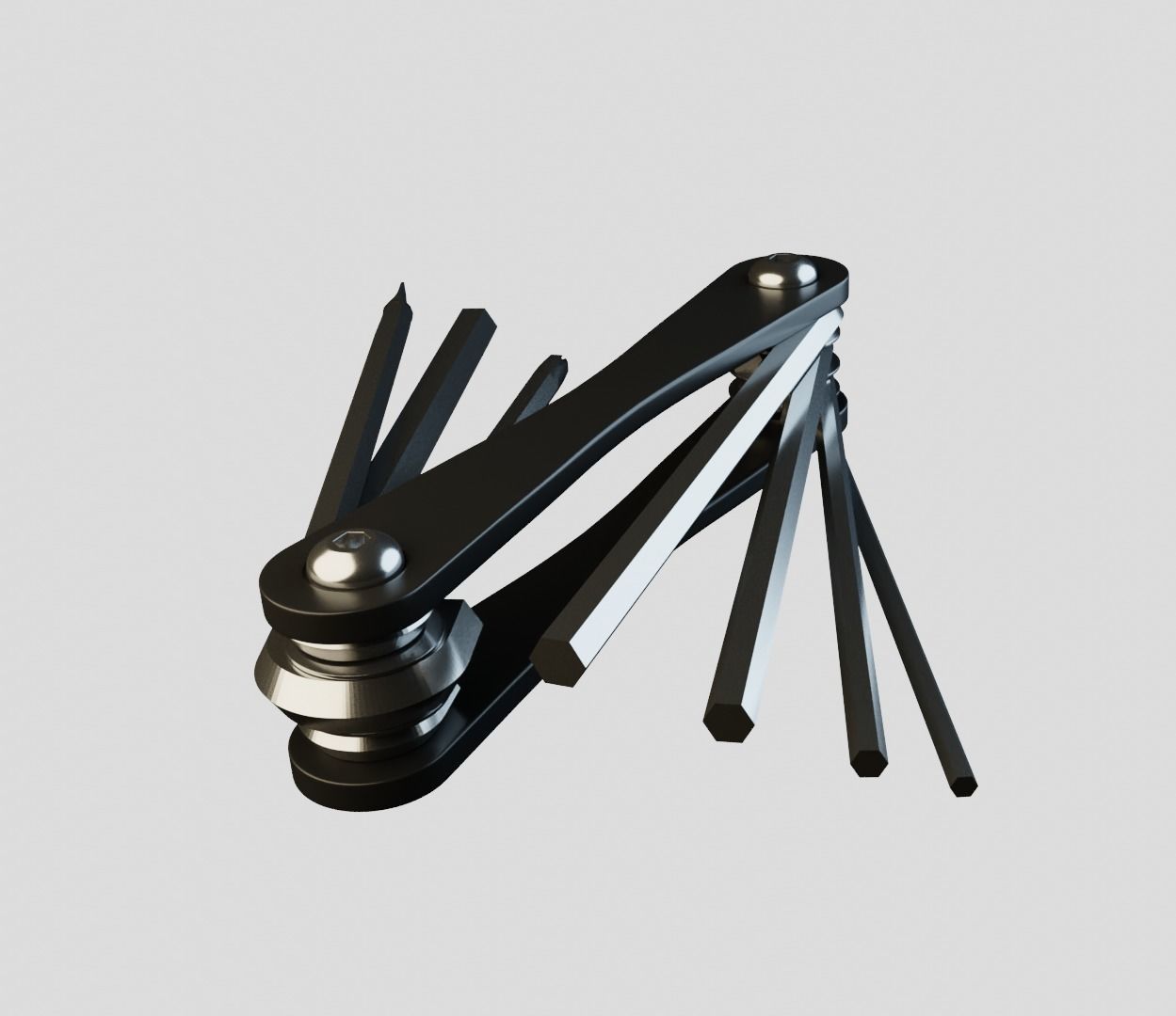 Hex key set Low-poly 3D model_2