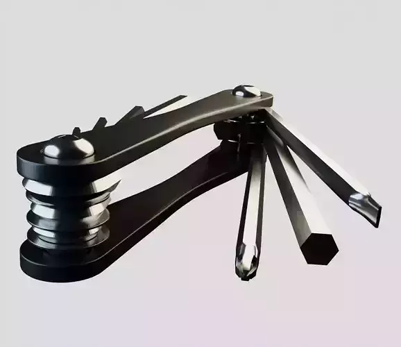 Hex key set Low-poly 3D model