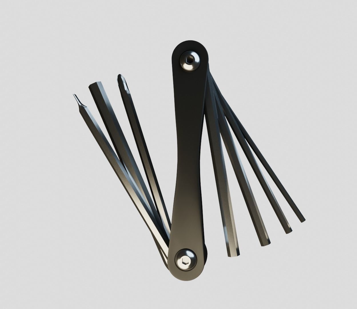 Hex key set Low-poly 3D model_3