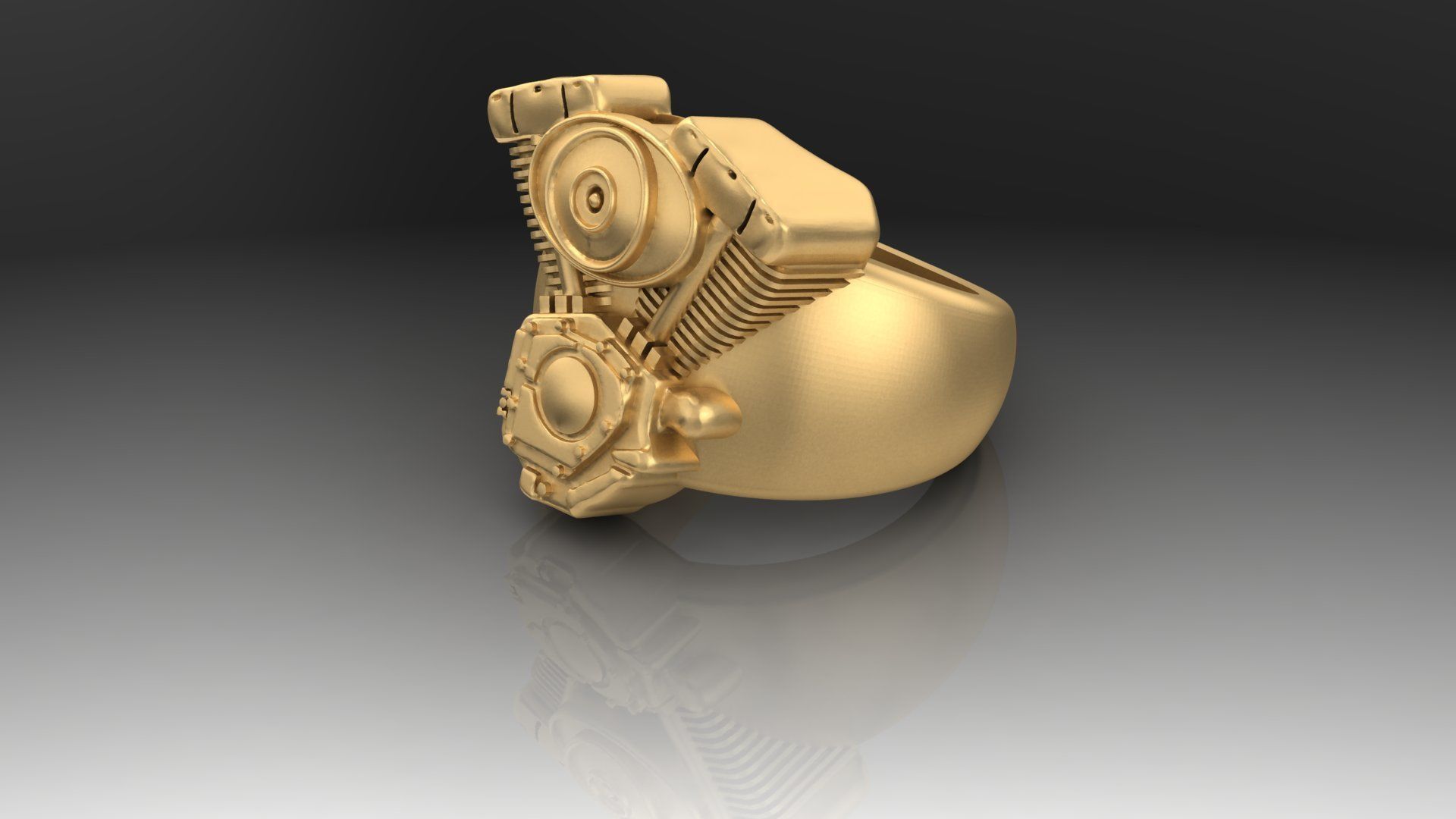 Ring Harley Davidson motors  3D print model_2