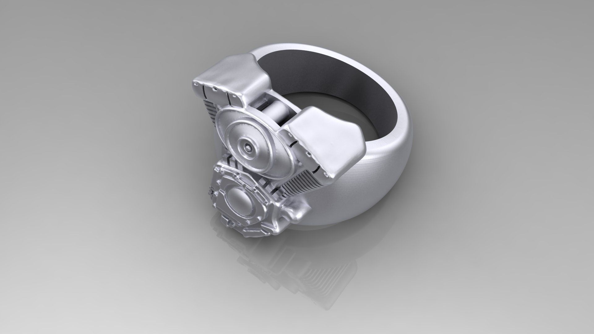 Ring Harley Davidson motors  3D print model_4