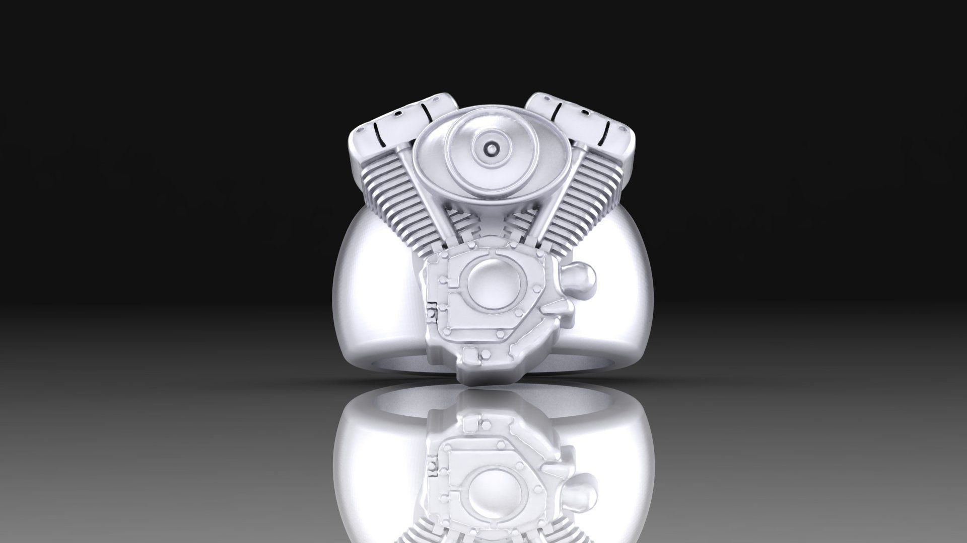 Ring Harley Davidson motors  3D print model_1