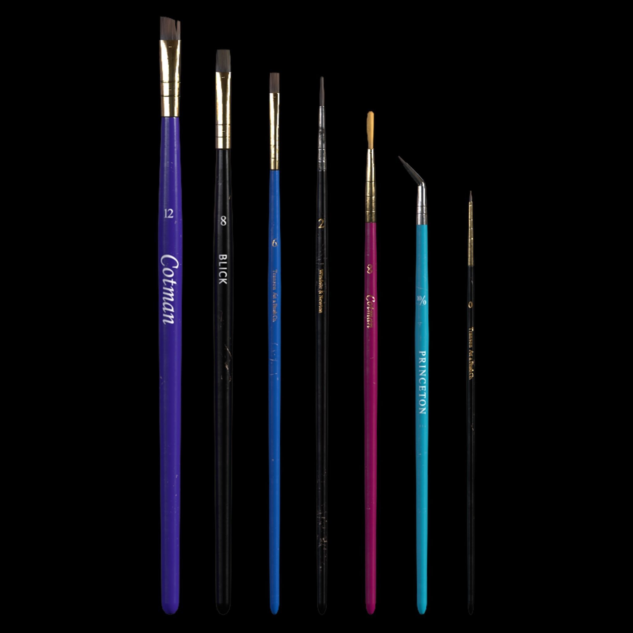 Paint Brushes Low-poly 3D model_2