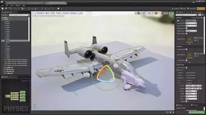 A-10 Warthog Fighter Low-poly 3D model