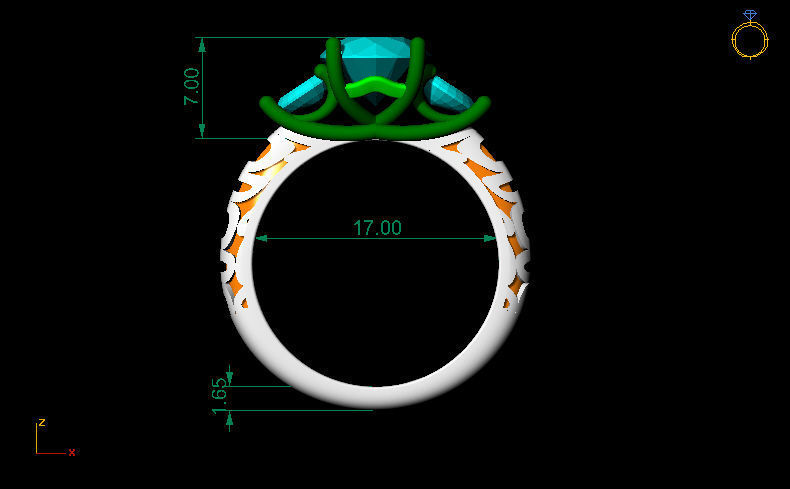 pear ring enamel 3D print model_12