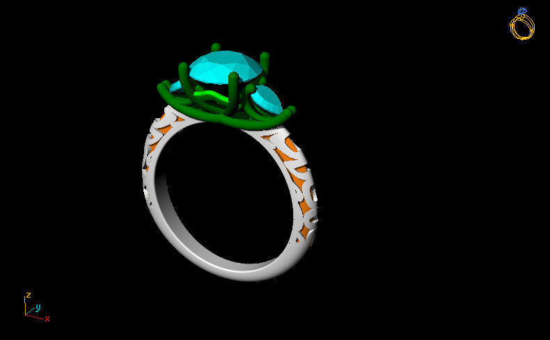 pear ring enamel 3D print model_10