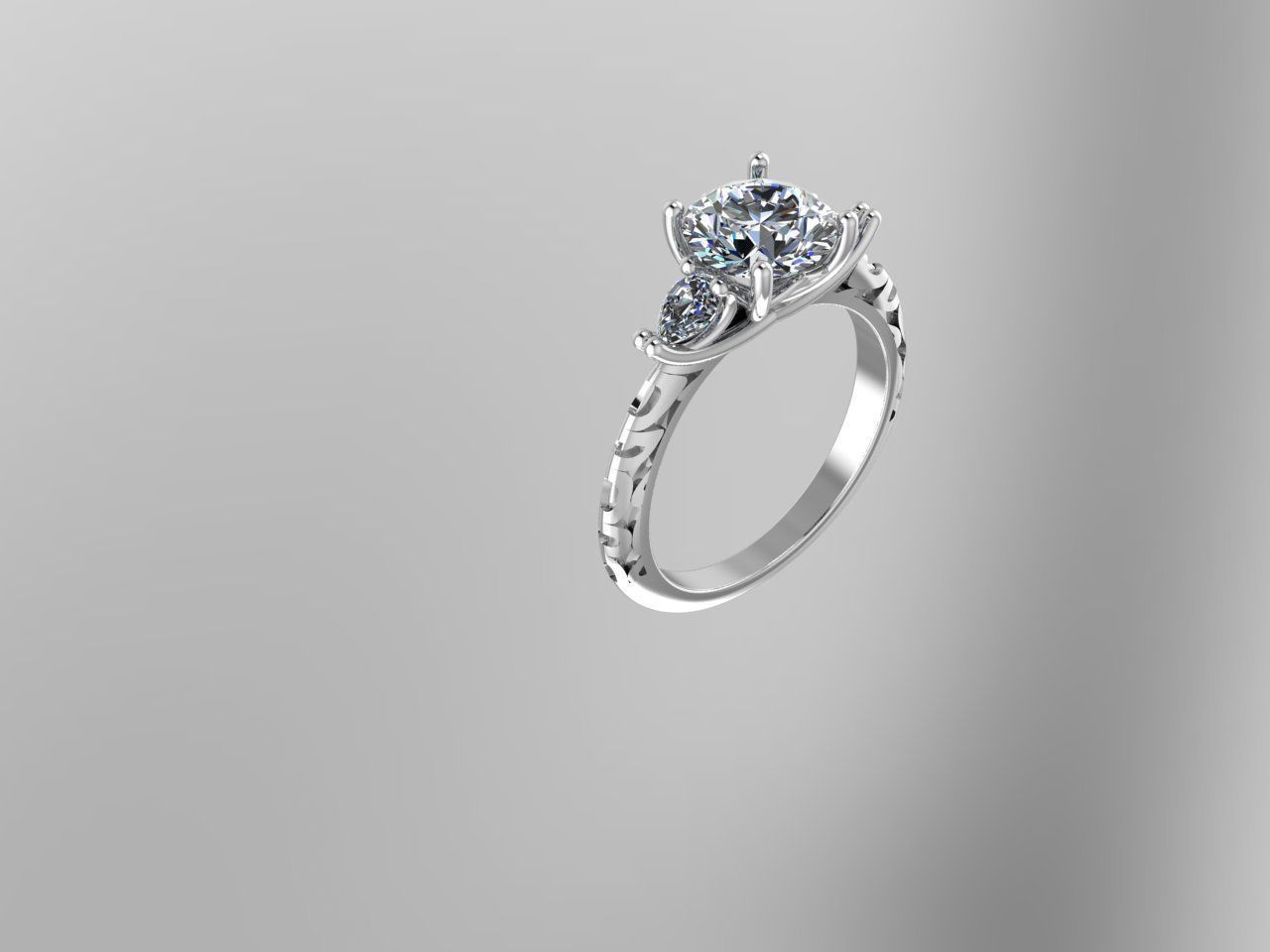 pear ring enamel 3D print model_4