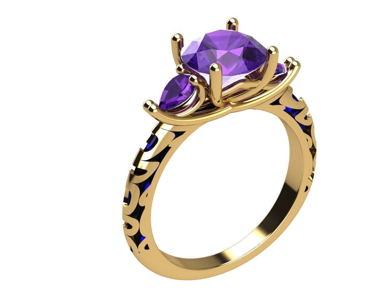 pear ring enamel 3D print model_7