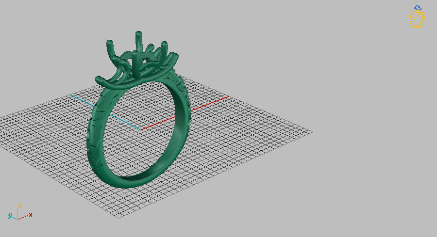 pear ring enamel 3D print model_11