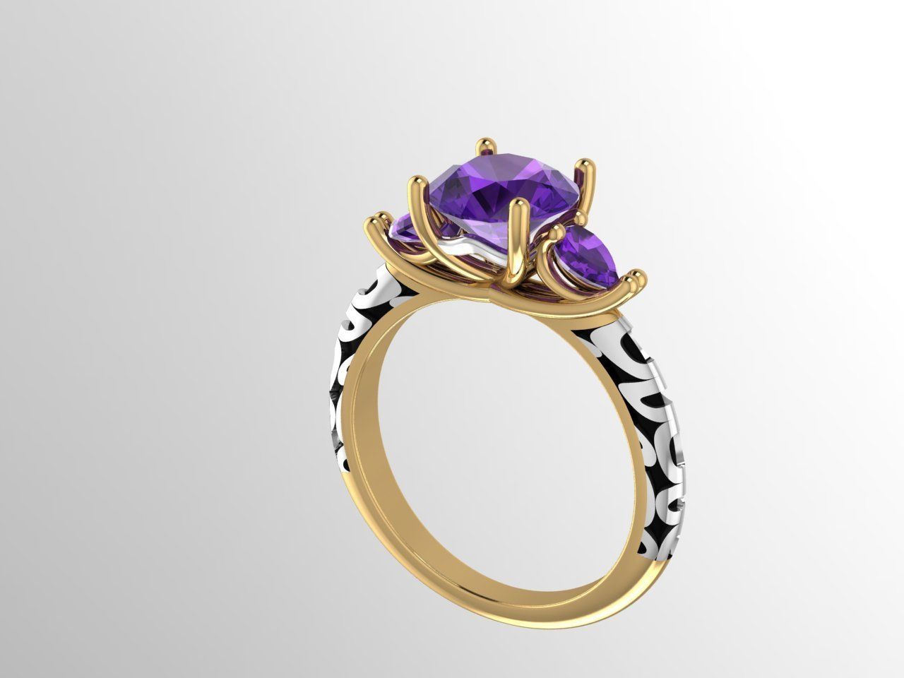 pear ring enamel 3D print model_9
