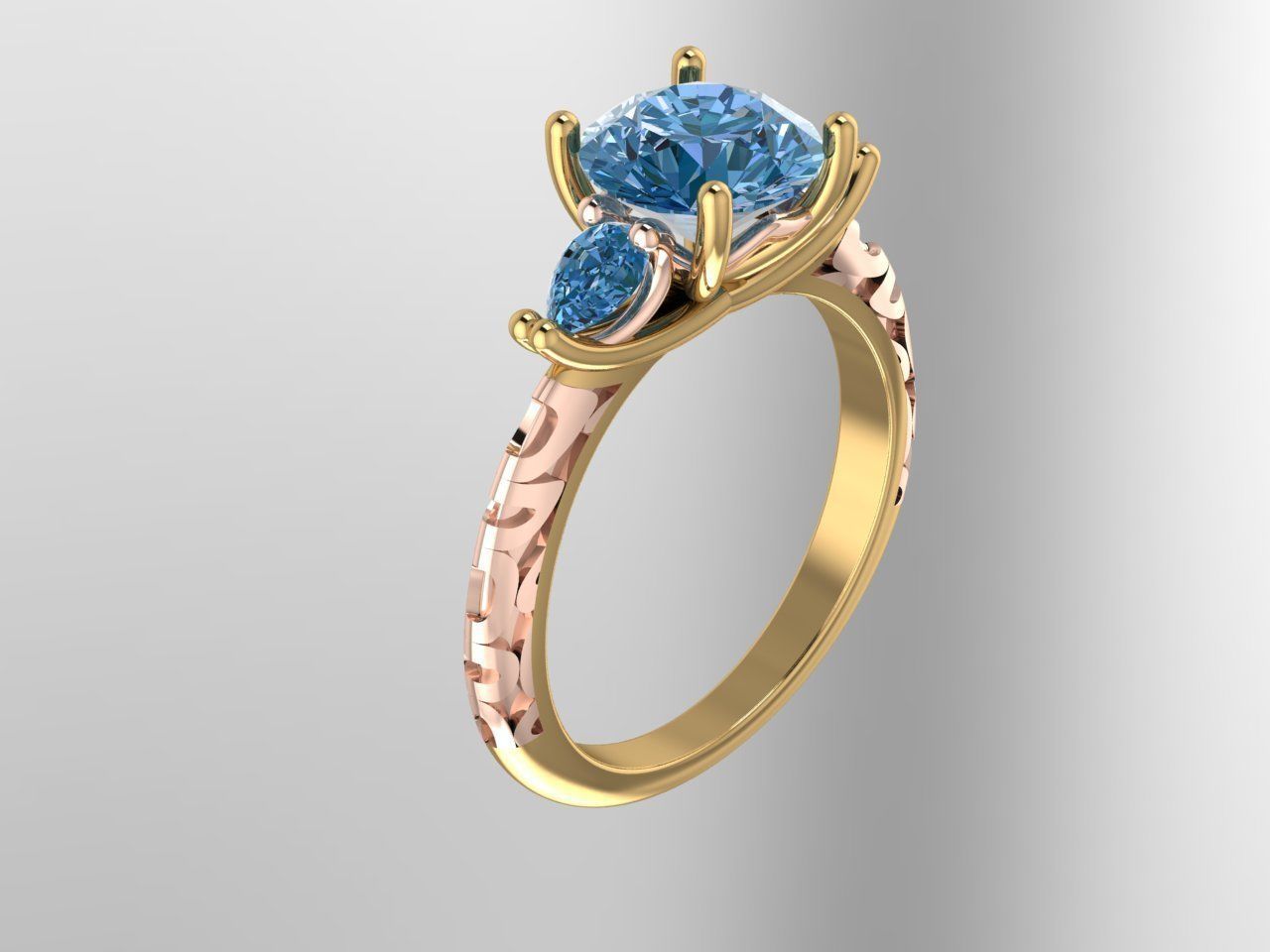pear ring enamel 3D print model_5