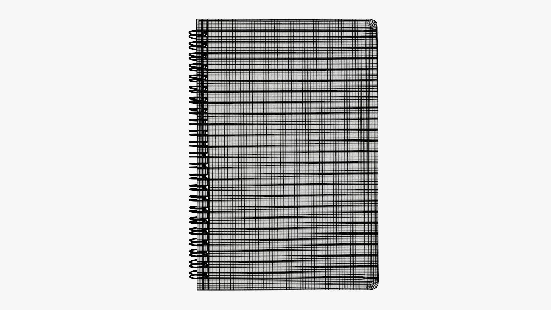 Sketchbook with spiral 01 3D model_6