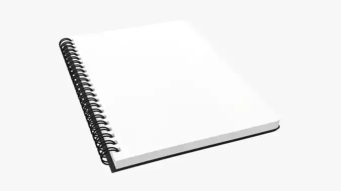Sketchbook with spiral 02 3D model