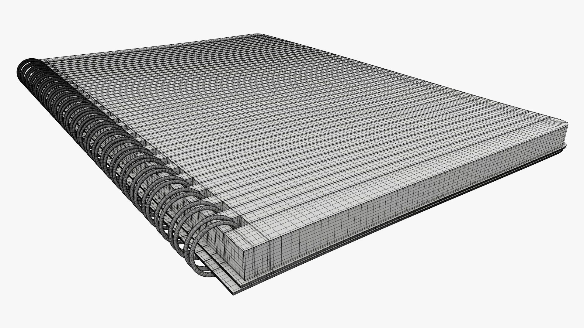 Sketchbook with spiral 02 3D model_7