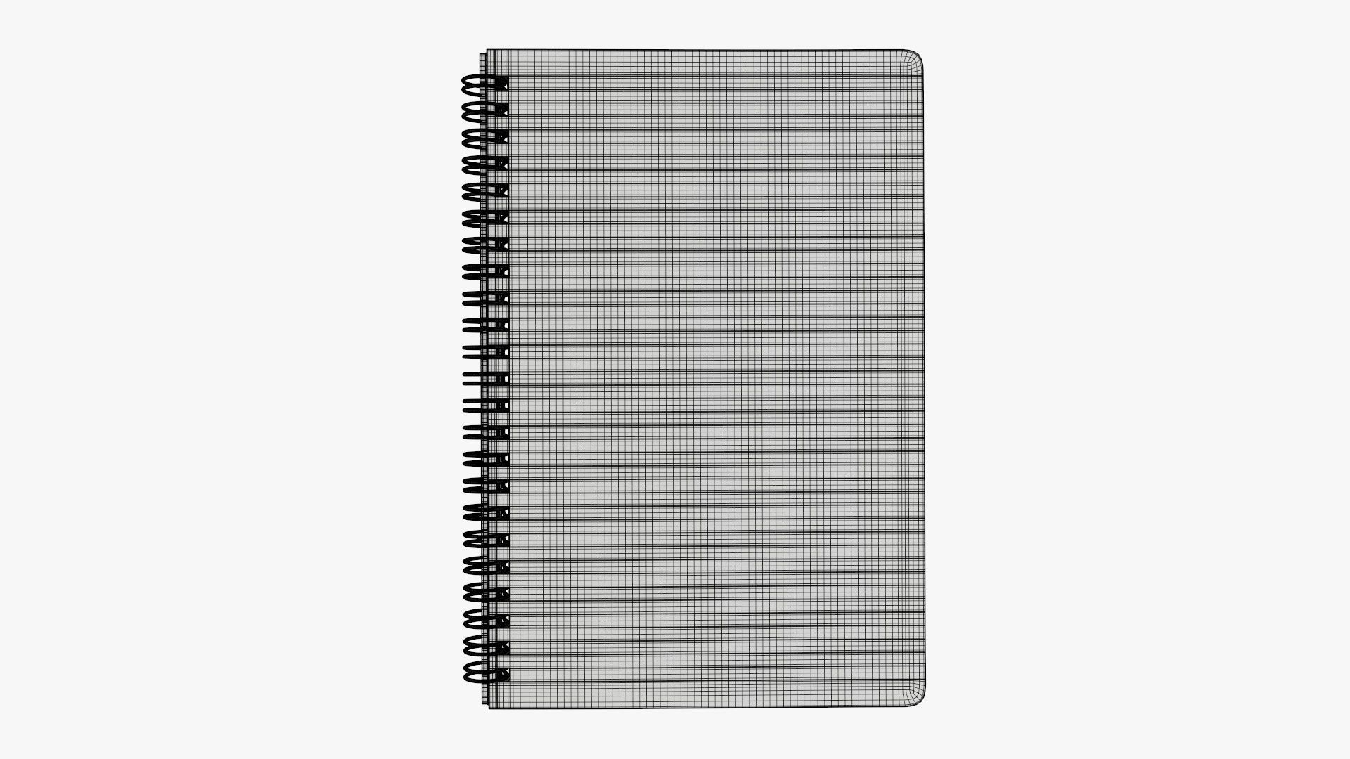 Sketchbook with spiral 02 3D model_6