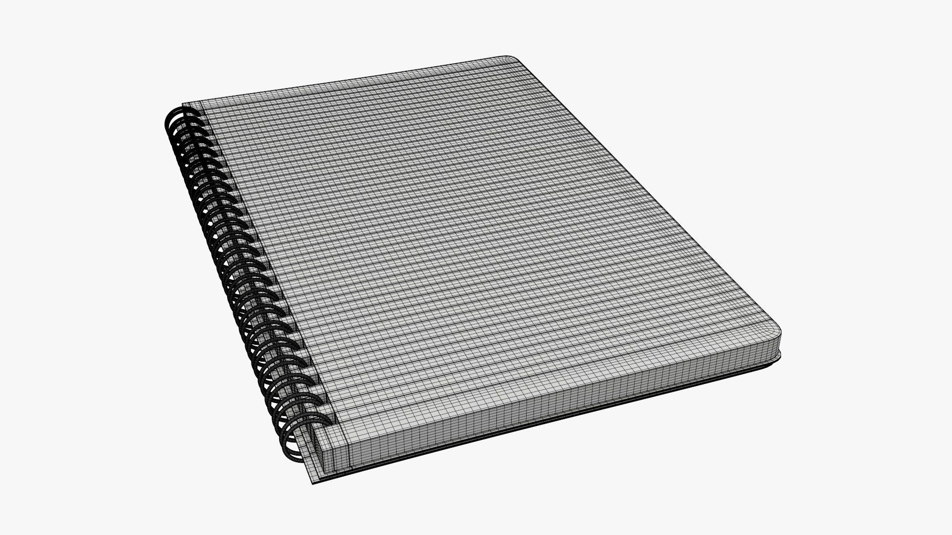 Sketchbook with spiral 02 3D model_5