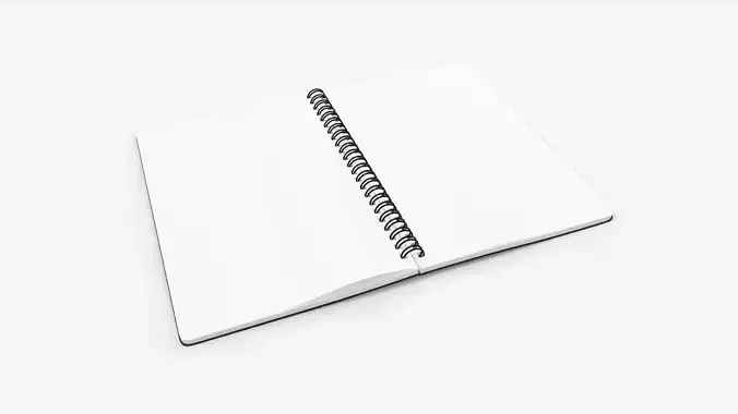 Sketchbook with spiral 03 3D model
