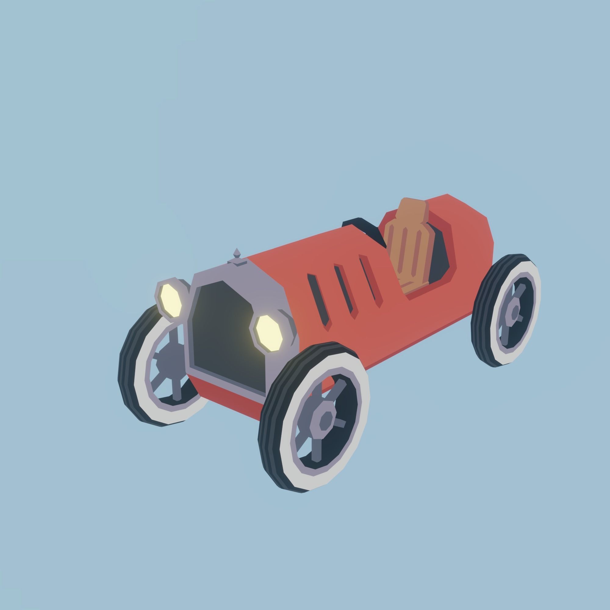Toony Series - Vintage Car Low-poly 3D model_2