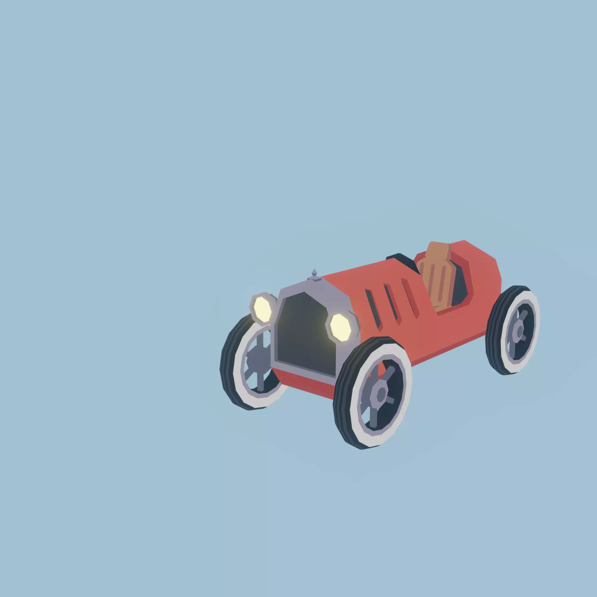 Toony Series - Vintage Car Low-poly 3D model_0